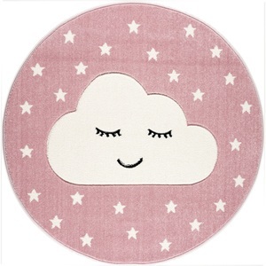 Livone, LIVONE Spiel- und Kinderteppich Kids Love Rugs Smiley Cloud, rosa/weiss, 133 cm, 