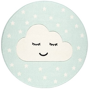 Livone, LIVONE Spiel- und Kinderteppich Kids Love Rugs Smiley Cloud, mint/weiss, 160 cm, 