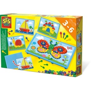 SES CREATIVE, SES creative Mosaikbrett MILAN mit Vorlagen in bunt, 