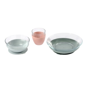 Beaba, BEABA Geschenkset Glas-Geschirr grün / rosa ab dem 6. Monat, BEABA Glas-Geschirr Geschenkset