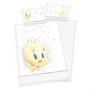 HERDING, HERDING Bettwäsche Looney Tunes GOTS 100x135 cm, Herding Heimtextil Baby Best BIO-Bettwäsche Looney Tunes