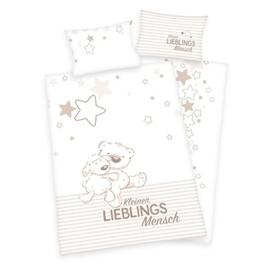 HERDING, HERDING Bettwäsche Kleiner Lieblingsmensch GOTS 100x135 cm, Herding Heimtextil Baby Best BIO-Bettwäsche Lieblingsmensch