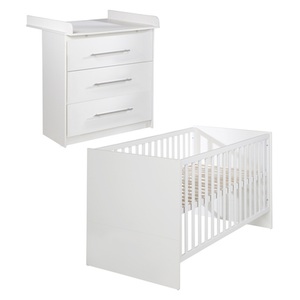 Roba, roba Sparset Maren schmale Wickelkommode, roba® Babymöbel-Set »Maren«, (Spar-Set, Babybett 70x140 cm & Wickelkommode), schmale Wickelkommode - Gitterbett: umbaubar, höhenverstellbar