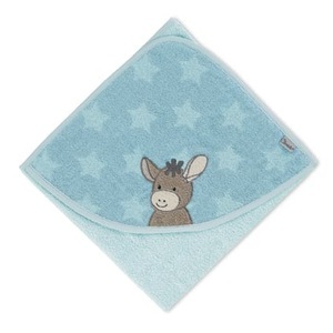 Sterntaler, Sterntaler Badetuch Emmi hellblau 80 x 80 cm, Kapuzenbadetuch EMMI ESEL STERN (80x80) in hellblau