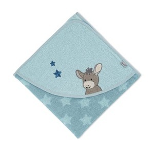 Sterntaler, Sterntaler Kapuzenbadetuch Emmi mittelblau 100 x 100 cm, Sterntaler® Badetuch »100x100«, (- St.)