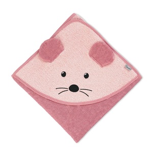 Sterntaler, Sterntaler Kapuzenbadetuch Mabel rosa 100 x 100 cm, Kapuzenhandtuch MAUS MABEL (100x100) in rosa/beere