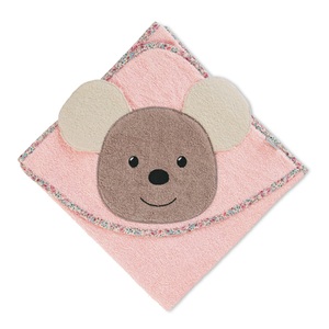 Sterntaler, Sterntaler Motiv-Badetuch Mabel zartrosa 80 x 80 cm, Motiv-Kapuzenbadetuch MAUS MABEL (80x80) in rosa/grau