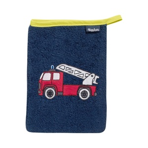 Playshoes, Playshoes Frottee-Waschhandschuh Feuerwehr marine, 