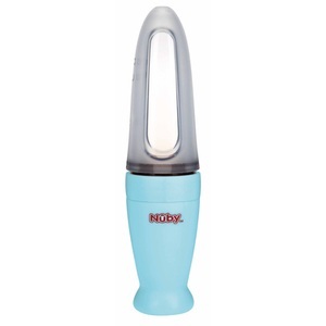 Nuby, Nûby Spezial-Fütterlöffel aus PP mit Fütterbehälter aus Silikon 90 ml in blau, 