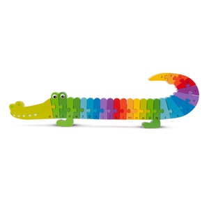 New Classic Toys, New Classic Toys Alphabet-Puzzle KROKODIL 26-teilig in bunt, Holz-Puzzle ABC-KROKODIL in bunt