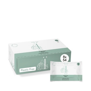 Naïf, Naïf Feuchttücher Box Plastikfrei 8 x 54 Feuchttücher (432 Feuchttücher), Naïf Plastikfreie Lotion Baby- und Kinderfeuchttücher