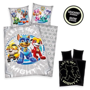 undefined, Herding Renforcé Kinder-Wendebettwäsche Paw Patrol Glow in the Dark, PAW PATROL Kinderbettwäsche »Paw Patrol«, mit 