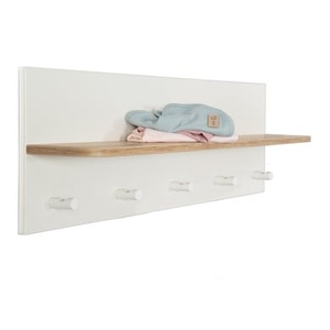 Roba, roba® Wandregal »Ava«, mit Garderobenhaken, Made in Europe, roba, Wohnmöbel, roba Wandgarderobe Ava mit Ablage weiss, Produkte & Wohnen