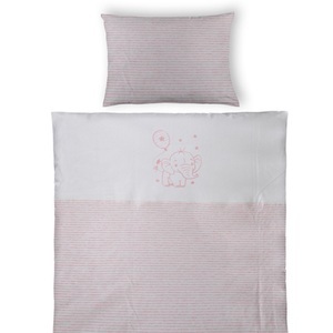 EINEL, Einel Bettwäsche rose melange gestreift 80 x 80 cm, 