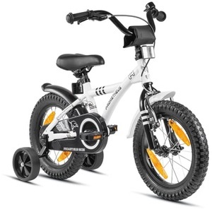 Prometheus Bicycles, PROMETHEUS BICYCLES® Kinderfahrrad 14 in Weiß & Schwarz ab 3 Jahre mit Stützräder, PROMETHEUS BICYCLES® Kinderfahrrad 14, Weiß-Schwarz mit Stützrädern