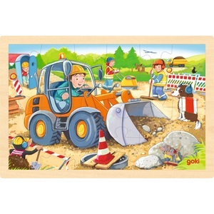 goki, goki Einlegepuzzle Baustelle, Einlegepuzzle BAUSTELLE in bunt