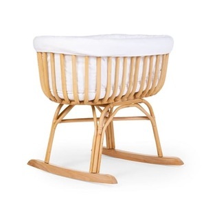 Childhome, CHILDHOME Wiege Rattan mit Jerseybezug, Matratze und Nestchen, Childhome Wiege aus Rattan mit Matratze und Bezug