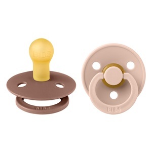 BIBS, Bibs Schnuller 0-6M, BIBS Colour Schnuller, Latex, Rund, 0-6 Monate, Woodchuck/Blush (2 Stk)