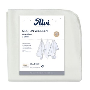 Alvi, Alvi® Molton-Windeln 3er Pack weiß 40 x 40 cm, 