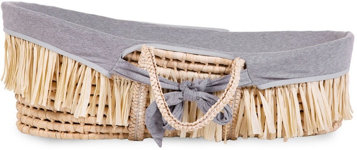 Childhome, Childhome Moseskorb aus Maisschale und Raffia mit Matratze und Bezug