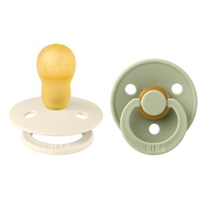 BIBS, BIBS Colour Nuggi, Ivory / Sage, BIBS Colour Schnuller, Latex, Rund, 12-18 Monate, Ivory/Sage (2 Stk)