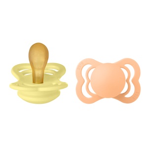 BIBS, BIBS Schnuller Supreme Latex Peach Sunset/Sunshine Silikon 0-6 Monate, 2 Stk., 
