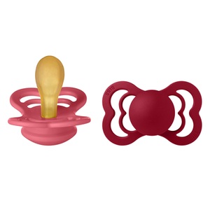 BIBS, BIBS Schnuller Supreme Coral/Ruby Latex 6-36 Monate, 2 Stk., 