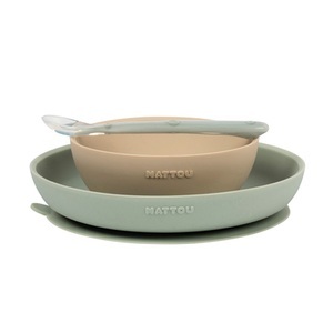 undefined, Nattou - SILIKON Esslernset 3-teilig sand-grün, 