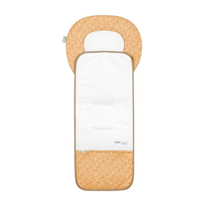 Odenwälder, odenwälder Kinderwagen-Auflage Babycool white leaves mustard, 