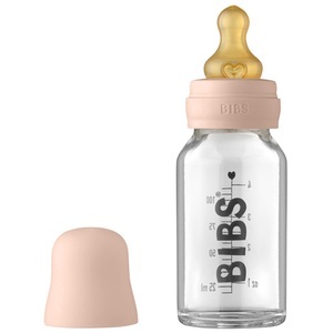 BIBS, BIBS Babyflasche Complete Set 110 ml, Blush, Bibs Babyflasche aus Glas 110 ml Komplettset Blush 0m+