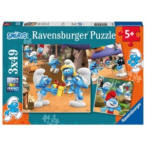 Ravensburger, Ravensburger Puzzle 3 x 49 Teile Die Schlümpfe sind los!, 