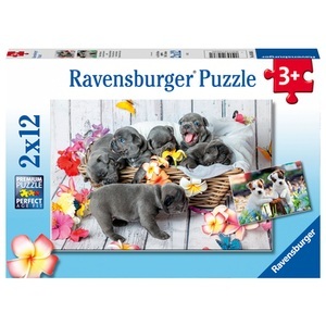 Ravensburger, Ravensburger Puzzle 2x12 Teile - Kleine Fellknäuel, Ravensburger Puzzle Kleine Fellknäuel 2 x 12 Teile (1 Stk)