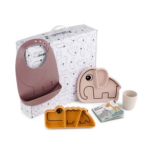 Done by Deer, Geschirrset STICK&STAY 5-teilig in rosa, Geschirrset STICK&STAY 5-teilig in rosa
