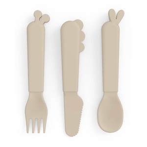 Done by Deer, Done by Deer? Besteck-Set Kiddish Deer friends Sand, Besteck-Set KIDDISH - DEER FRIENDS 3-teilig in sand
