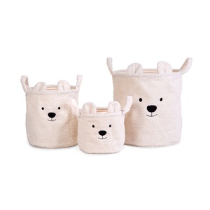 Childhome, CHILDHOME 3er Korb Set Teddy altweiß, Childhome 3er Set Aufbewahrungskörbe Teddy