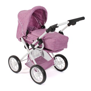 Chic 2000, BAYER CHIC 2000 Kombi-Puppenwagen LENI Jeans pink, Kombi-Puppenwagen LENI in pink melange