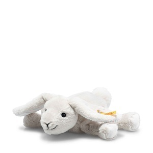 Steiff, Steiff Floppy Hase Hoppel hellgrau liegend, 20 cm, Steiff 242694 - Soft Cuddly Friends Floppy Hoppel Hase, hellgrau, 20 cm