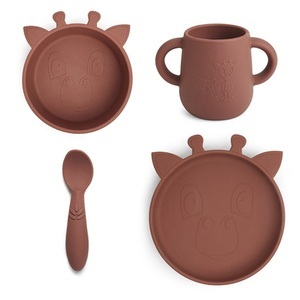 nuuroo, nuuroo Geschirrset Lykke Giraffe 4-teilig, Mahogany, 