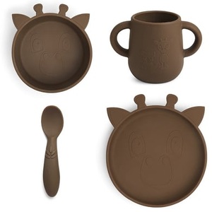 nuuroo, nuuroo Geschirrset Lykke Giraffe 4-teilig, Acorn, 