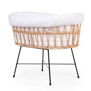 Childhome, CHILDHOME Rattan Wiege mit Metallbeinen inkl. Matratze und Nestchen, Rattan Wiege Mit Metallbeinen Unisex