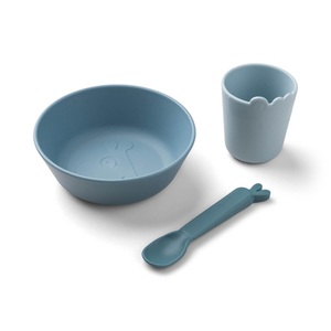 Done by Deer, Geschirr-Set KIDDISH FIRST MEAL 3-teilig in blau, Geschirr-Set KIDDISH FIRST MEAL 3-teilig in blau