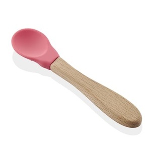 BABYJEM, babyJem Löffel aus Silikon mit Holzgriff, pink, 