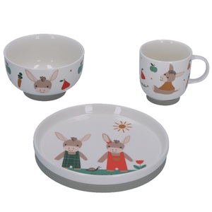 Sterntaler, Sterntaler Porzellan-Geschirr-Set Emmi's Garden, Porzellan-Geschirrset EMMIS GARDEN 3-teilig