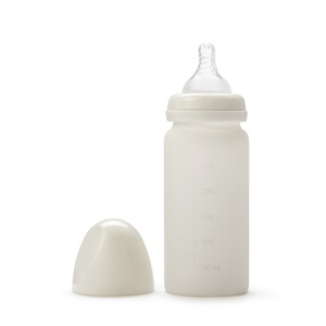 Elodie, Elodie Babyflasche aus Glas 250 ml, Vanilla White, Glas-Babyflasche HUNGRY (250ml) in vanilla white