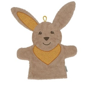 Sterntaler, Sterntaler Spiel-und Waschhandschuhe Happy grau, Spiel-Waschhandschuh HASE HAPPY in grau