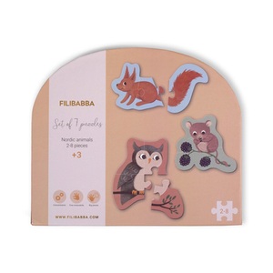 FILIBABBA, Filibabba Set mit 7 Puzzles - Nordische Tierwelt, 