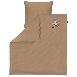 Alvi, Alvi® Bettwäsche Starfish taupe/weiß 80 x 80 cm, 