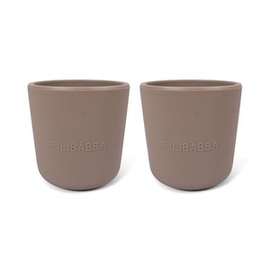 FILIBABBA, Filibabba Silikon Becher 2er-Pack - Warm Grey, 