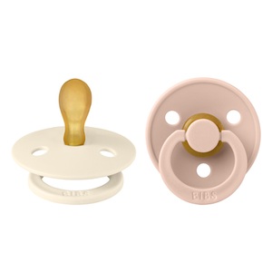 BIBS, BIBS® Schnuller Colour Symmetrischer Sauger Ivory & Blush 0-6 Monate, 2 Stk., BIBS Colour Schnuller, Latex, Symmetrisch, 0-6 Monate, Ivory/Blush (2 Stk)