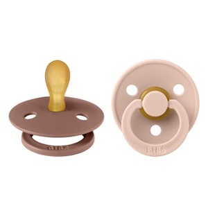 BIBS, BIBS® Schnuller Colour Symmetrischer Sauger Woodchuck & Blush 0-6 Monate, 2 Stk., BIBS Colour Schnuller, Latex, Symmetrisch, 0-6 Monate, Blush/Woodchuck (2 Stk)
